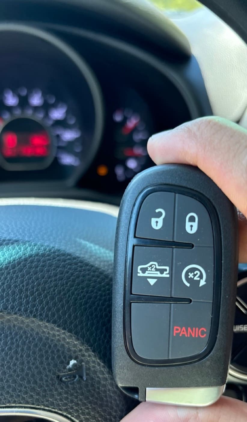 Jeep key fob close-up after programming by 360 Locksmith LLC